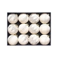 thumbnail image 3 of 12 bolas navideñas de terciopelo decorativas flocadas para árbol de Navidad, ideales para festivales. Blanco, 3 of 9
