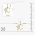 thumbnail image 5 of Bling Craft C Initial Pendant for Men 0.96 Ct Round Moissanite Lion Hip Hop Iced Out Letter 14k Yellow Gold Plated 925 Sterling Silver (Color D, VVS1), 5 of 7