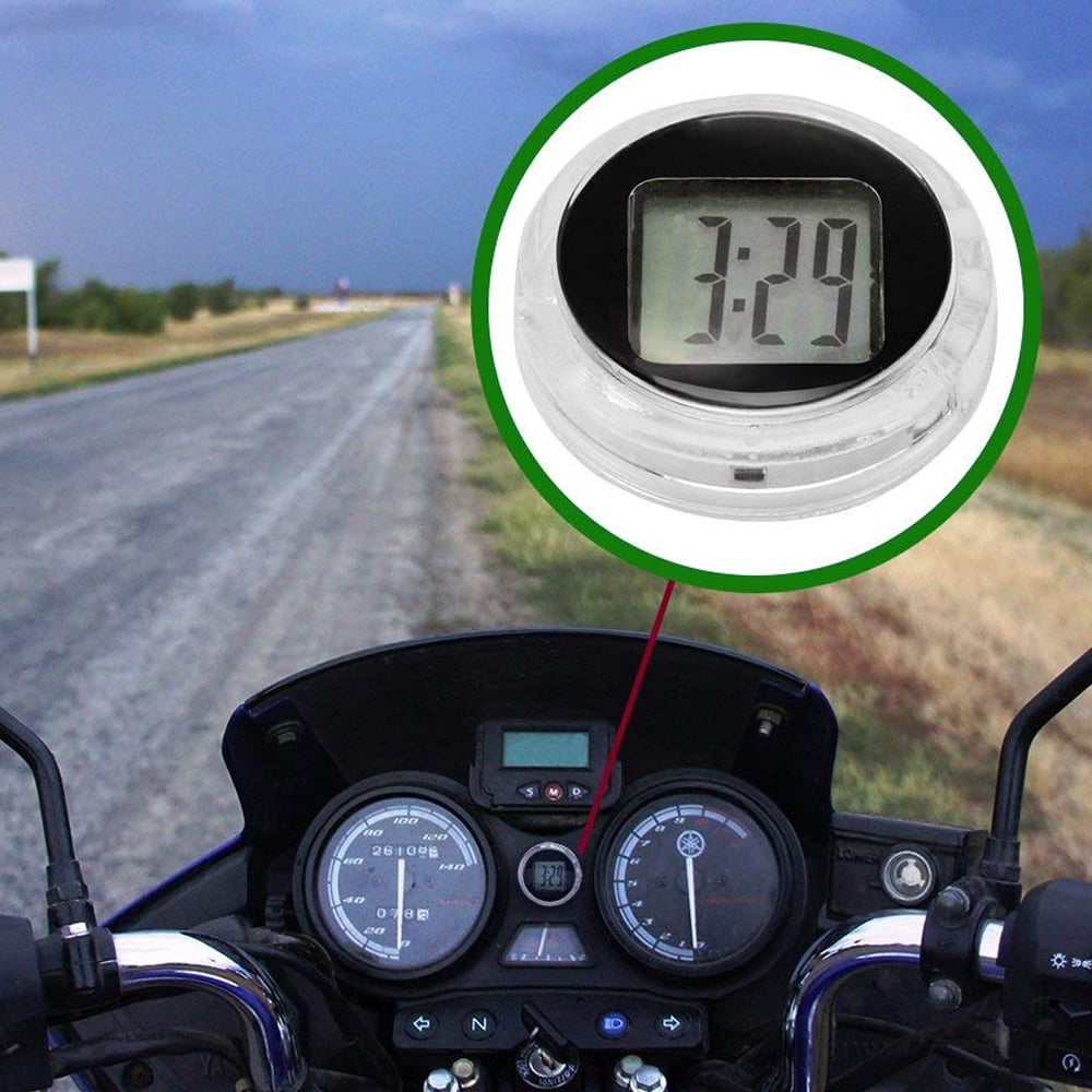 Universal Mini Motorcycle Clock Stick-On Waterproof Digital Clock for Motorcycle,Bike Office Locker Waterproof Compact Motorcycle Adhesive Watch 