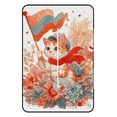 thumbnail image 2 of Cute Kitty Patriotic Floral Art Picnic Blanket Waterproof Outdoor Beach Blanket Hand-held Pad Suitable for Travel, Camping, Beach, Family Gatherings, 2 of 8