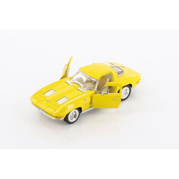 1963 Chevy Corvette Stingray, Yellow - Kinsmart 5358WYL - 1/36 scale Diecast Model Toy Car