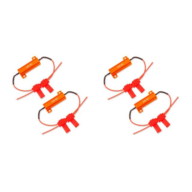 Kenally Paquete de 2 decodificadores de luz de circulación diurna para coche, lámpara de vehículo, resistencia de carga de decodificación, Rojo 2piezas