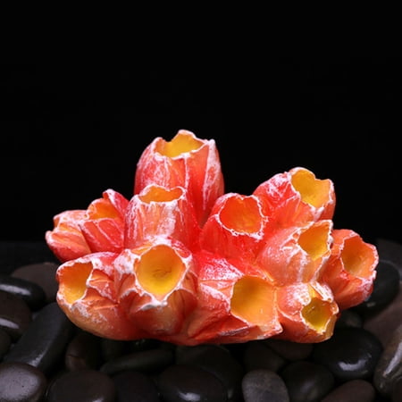 FOMIYES 1Pcs Aquarium Landscaping Decor Fish Tank Volcanic Decor Pink Resin Realistic Design
