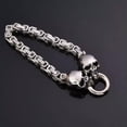 thumbnail image 4 of GKNET 6mm Men's Stainless Steel King Chain Punk Skull Byzantine Bracelets Link Chain, 4 of 6
