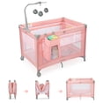 thumbnail image 4 of Vomeast Baby Playard Baby Bassinet with Toy Bar,Portable Crib Pack and Play,Play Yard,0-5 Months,Pink, 4 of 4