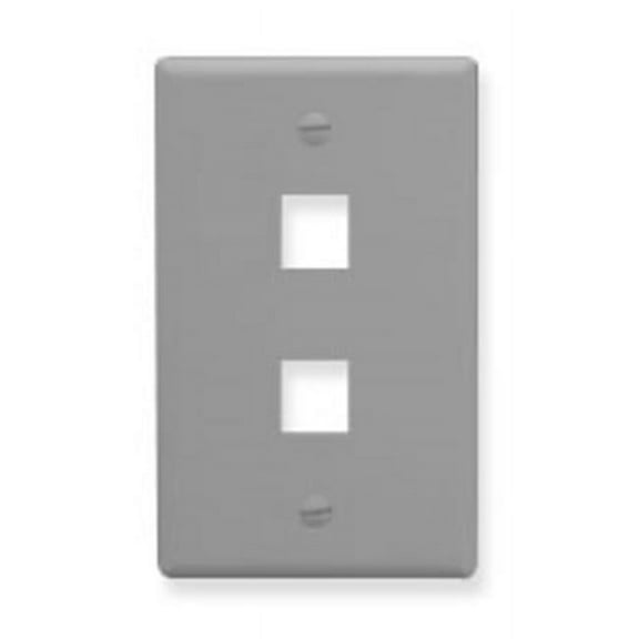 ICC FACE-2-GR 2 Port Faceplate - Gray