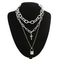 thumbnail image 1 of Grunge Lock Chain Necklace With A Padlock Pendants For Women, 1 of 27