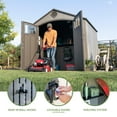 thumbnail image 5 of Lifetime Lockable DIY Polyethylene Storage Shed 52.9 sq. ft., 8' x 7.5', Light Brown (60370), 5 of 11