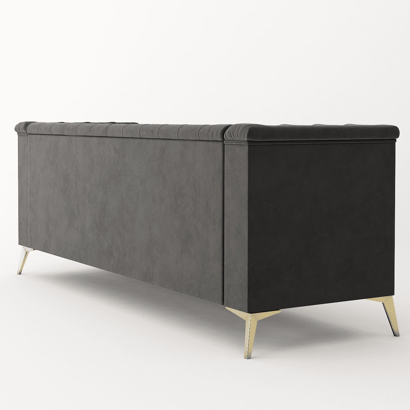 Resenkos 83" Mid-Century Modern Tufted Velvet Couch Extra-Deep Down-Filled Sofa in Black Resenkos 83" Mid-Century Modern Tufted Velvet Couch Extra-Deep Down-Filled Sofa in Black