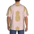 thumbnail image 7 of PAYOHTO Gold Pineapples Mens Hawaiian Casual Short-sleeved Shirt Tropical Summer Beach Button Down Shirts, 7 of 7