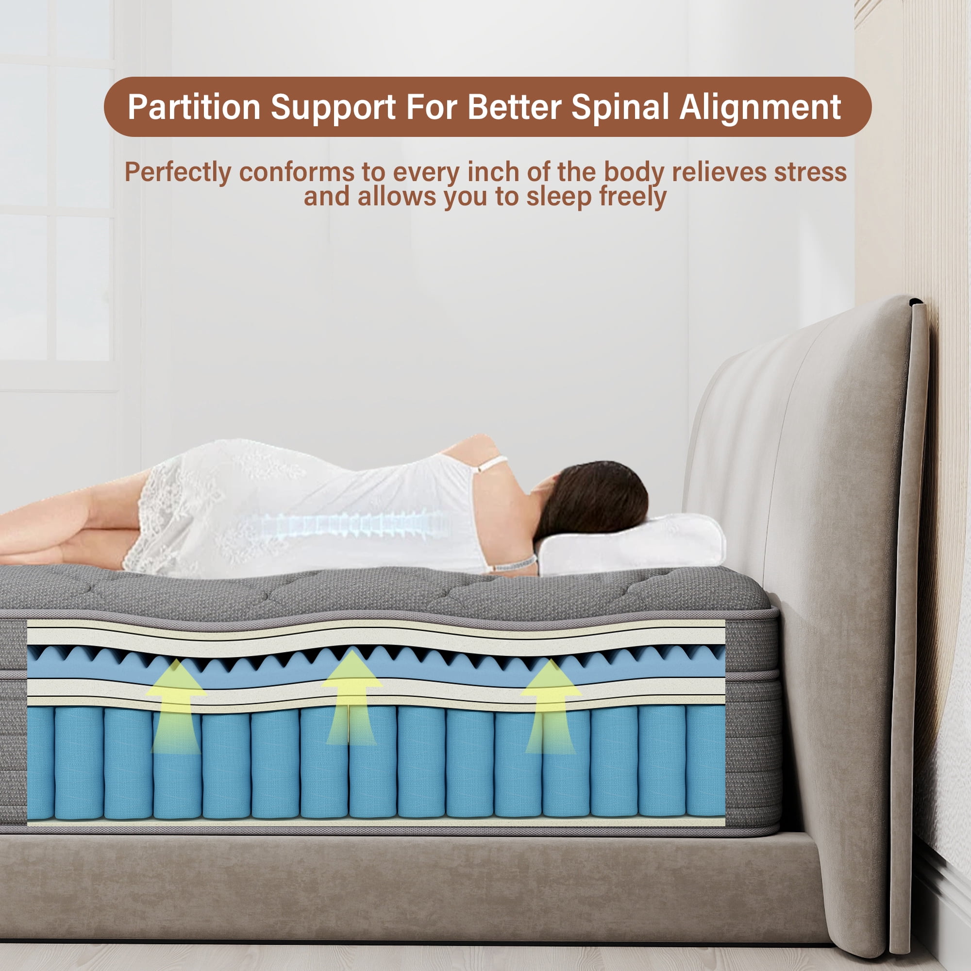 Yilicy Mattress 12 inch King Size, Gel Memory Foam Hybrid Mattress in a Box, Cozy Sleep