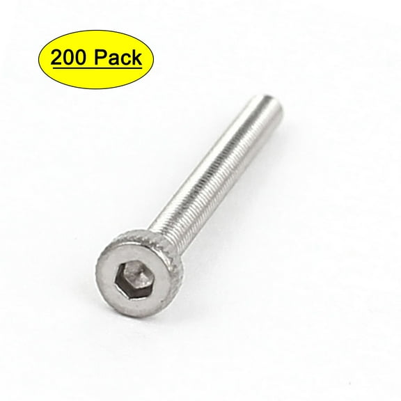 Unique Bargains M2x25mm Stainless Steel Hex Socket Head Cap Machine Screws 26mm Long (100- Pack)
