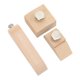 thumbnail image 2 of Bloque de lijado de madera de 3 piezas, bloque de lijado manual de madera con bisel cuadrado uniforme, clip para lijar bordes de cuero artesanal., 2 of 14
