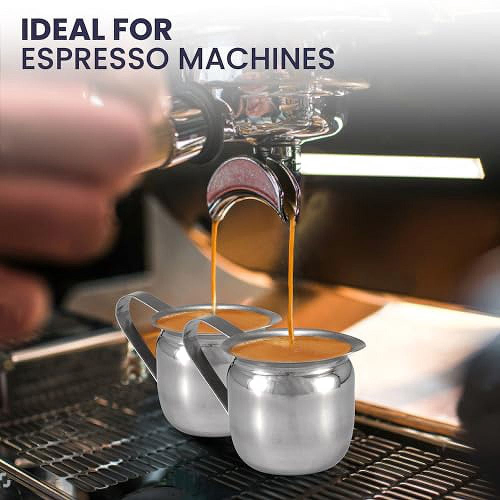 [6 Pack] 5 oz Creamer Pitcher - Stainless Steel Bell Creamers, Mini Cup Container for Serving Milk, Coffee Cream, Salad Dressing, Maple Syrup, Sugar, Espresso Machine for Restaurant, Cafes, Home use