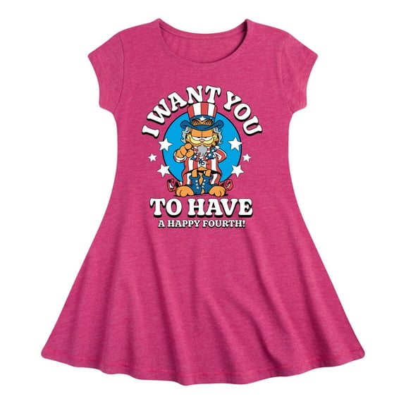 Garfield - Want You To Have A Happy Fourth - Toddler & Youth Girls Fit & Flare Dress