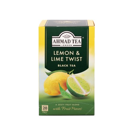 Ahmad Tea Lemon & Lime Twist Black Tea, 20-Count Boxes (Pack Of 6)