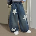 thumbnail image 4 of Girls High Waist Lined Denim Jumpsuit Winter Outfit Loose Fit Wide Leg Pants For Teen Tweens Casual Warm Trousers, 4 of 5