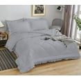 thumbnail image 4 of DNG Creations 5 Piece Ruffle Diamond Comforter All Season 550 GSM Twin/Twin XL Size - 800 Threads Count, 100% Egyptian Cotton Solid Silver Colour, 4 of 7
