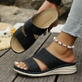 thumbnail image 2 of LOVZFMLL Wedge Sandals for Women 2025 Slip On Open Toe Comfort Walking Clogs Sandals Casual Outdoor Summer Beach Vacation Slides Sandals Black 6, 2 of 4