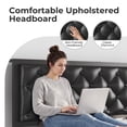 thumbnail image 3 of Bolvdo Twin Bed Frame with Upholstered Headboard, Heavy-Duty Metal Support, Noise-Free, No Box Spring Needed, Black, 3 of 7