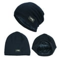thumbnail image 4 of Prolriy Beanies Hats Men, Men Womens Autumn and Winter Square Pile Hat Lattice Pile of Hats Retro Warm Fashion Hat Hats for Men Navy, 4 of 6