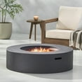 thumbnail image 3 of MEETFAV 39" Lightweight Concrete Propane Fire Pit for Patio, Garden, Backyard, Round, 50,000 BTU, Dark Gray (Tank Cover not Included), 3 of 7
