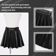 thumbnail image 5 of Aislor Youth Girls Metallic Athletic Dance Pleated Mini Skirts High Waist Scooter Skater Skort 2-16 Black 6-8, 5 of 6