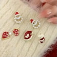 thumbnail image 5 of GKNET Christmas Crystal Pearl Red Santa Claus Snowflake Earrings Dangle Delicate Jewelry Women-6.Christmas Earrings, 5 of 9