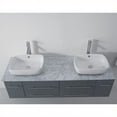 thumbnail image 2 of Virtu USA Augustine 60" White Marble Double Bathroom Vanity Cabinet Set in Gray, 2 of 2