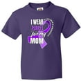 thumbnail image 3 of Inktastic Alzheimers Awareness I Wear Purple For My Mom Youth T-Shirt, 3 of 5
