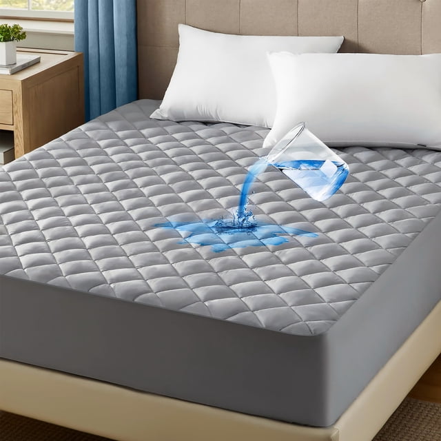 Protector de colchón impermeable Bedsure acolchado Queen Grey