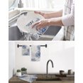 thumbnail image 5 of Blue White Kitchen Dish Towels for Drying Dishes Set of 2, Abstract Grey Chrysanthemum Flower Floral Waffle Weave Microfiber Hand Tea Bathroom Towels Quick Dry & Absorbent Towel 15.7x23.6, 5 of 7