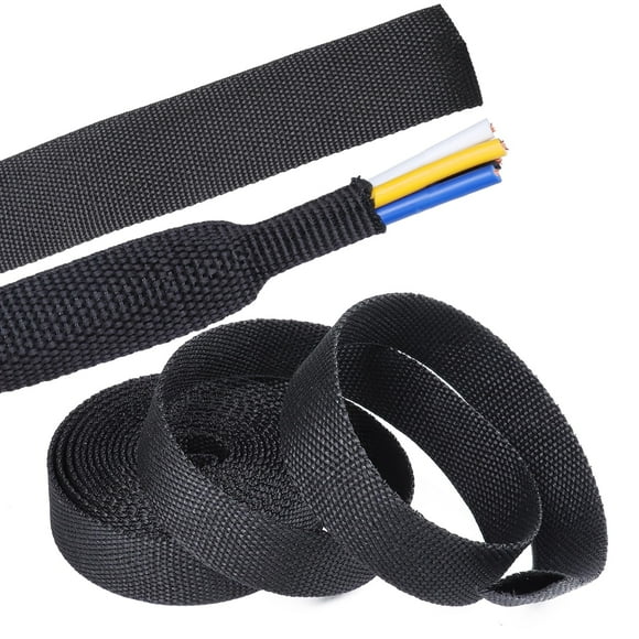 Sonoreboom 2 in 1 Heat Shrink Braided Sleeving Fabric Tubing-Perfectly fit Irregular Shape Hose/Cable/Wire (3/8"(10mm), 60FT)