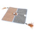 thumbnail image 4 of Square Natural Sisal Cat Scratch Pad Scratcher Mat Floor Scratching Rug with Feathers, 4 of 9