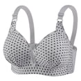 thumbnail image 2 of Smsaxvxz Plus Size Bras for Women Comfort Soft Polka Dots Wireless Push-Up Adjustable Straps Breathable T Shirt Bra Dark Gray, 2 of 9