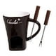 thumbnail image 5 of Cuenco para fondue de chocolate, taza para fondue con tenedores, calentador de mantequilla, derrite, calentamiento cerámico Marrón, 5 of 9