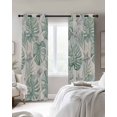 thumbnail image 4 of Green Palm Leaves Kitchen Curtains Summer Starfish Tropical Plants Cafe Short Curtains for Bathroom Blackout Window Curtain Grommet Small Window Treatment Drapes for Bedroom Living Room 42"x45"x2, 4 of 9