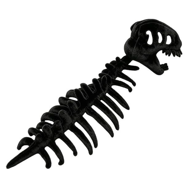 Disfraz de esqueleto de dinosaurio 3D para Halloween, ideal para representaciones teatrales y juegos de simulación realistas. Negro