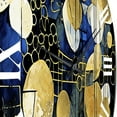 thumbnail image 3 of Designart "Captivating Abstract Pattern with Blue & Golden Textures XXI" Modern Geometric Oversized Wall Clock, 3 of 5