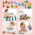 thumbnail image 3 of 7-in-1 Toddler Activity Table Set with 2 Chairs 100 Large Building Blocks, 3 of 5