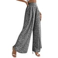 thumbnail image 3 of QAFOPEH Women Floral Graphic High Waisted Wide Leg Printed Casual Baggy Long Pants, 3 of 6