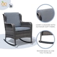 thumbnail image 2 of OC Orange-Casual Set of 2 Patio Resin Wicker Rocking Chair w/ Cushions, Outdoor Furniture Gray Cushions, 2 of 7