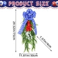 thumbnail image 3 of Patriotic Red White Teardrop Wreath - 4th of July Independence Day Decoration with Blue Bow - 29.5 Inch Outdoor Front Door Garland, 3 of 9