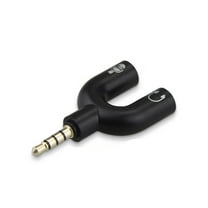 NZRUANE 3.5mm Stereo Splitter Audio to Mic & Headset Jack Plug Adapter Black Sale D8N3