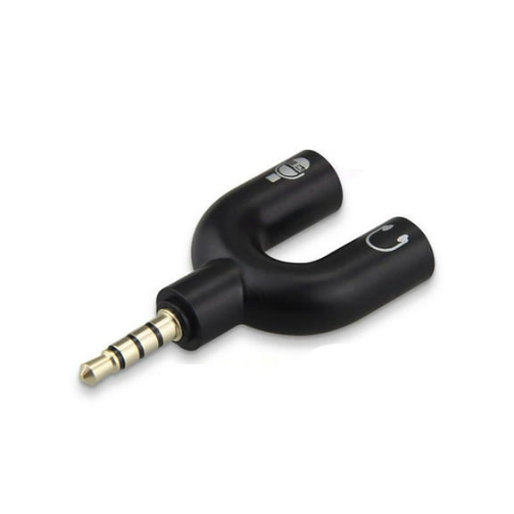 NZRUANE 3.5mm Stereo Splitter Audio to Mic & Headset Jack Plug Adapter Black Sale D8N3