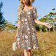 thumbnail image 3 of Spooky Mushroom Garden - Dusty Vestido de manga corta Vestido largo de mujer ropa de mujer, 3 of 7