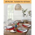 thumbnail image 5 of 15 Inch Round Placemats Set of 6, Red Snowflakes Christmas Non Slip Heat Insulation PP Table Mats, Winter Holiday Xmas Snowflake Washable Place Mats for Kitchen Dining Party Table Decor, 5 of 7