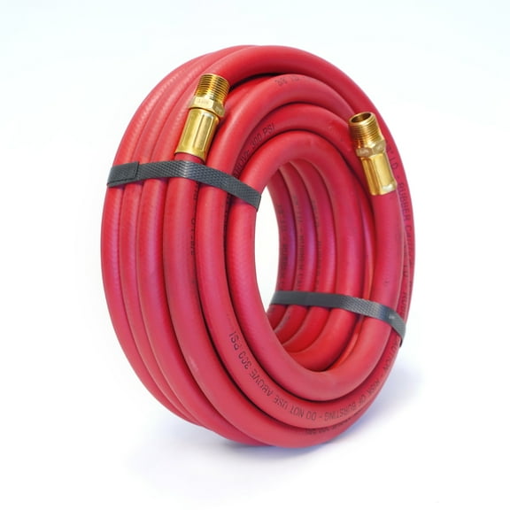 STEELMAN 98459-IND 30-Foot x 3/8-Inch Rubber Air Hose, 3/8-inch NPT fittings
