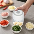 thumbnail image 5 of DEBGFS Mini Food Chopper- Electric Food Processor and Blender USB Charging Portable Vegetable Fruit Meat Garlic Onion Ginger Chopper with 3 Sharp Blades Grinder Kitchen Gadget,White-250ml, 5 of 5