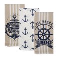 thumbnail image 6 of Contemporary Home Living Set of 3 Rectangular Assorted Absorbent Dishtowel with Sea Fair Design, 28", 6 of 8
